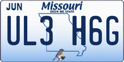 MO license plate UL3H6G