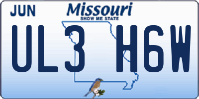 MO license plate UL3H6W