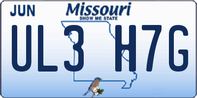 MO license plate UL3H7G