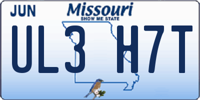 MO license plate UL3H7T