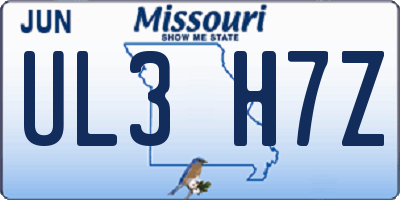 MO license plate UL3H7Z