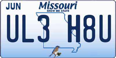 MO license plate UL3H8U