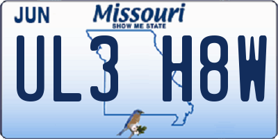 MO license plate UL3H8W