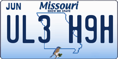 MO license plate UL3H9H