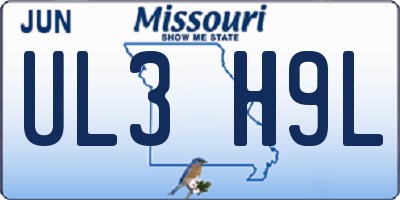 MO license plate UL3H9L