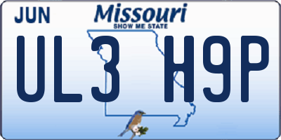MO license plate UL3H9P