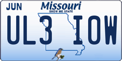 MO license plate UL3I0W
