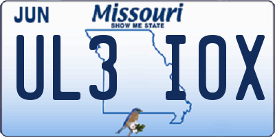 MO license plate UL3I0X