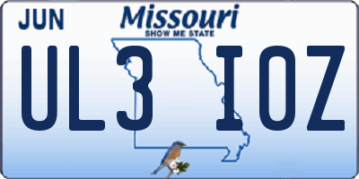 MO license plate UL3I0Z