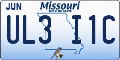 MO license plate UL3I1C
