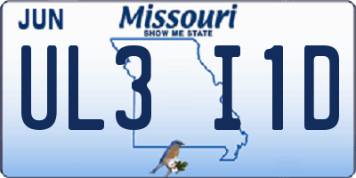 MO license plate UL3I1D