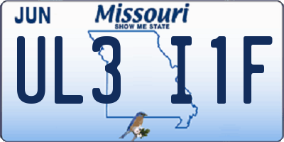 MO license plate UL3I1F