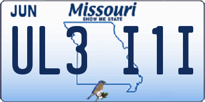 MO license plate UL3I1I