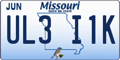 MO license plate UL3I1K