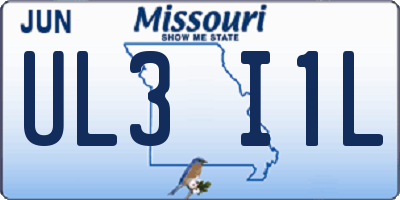 MO license plate UL3I1L