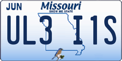MO license plate UL3I1S