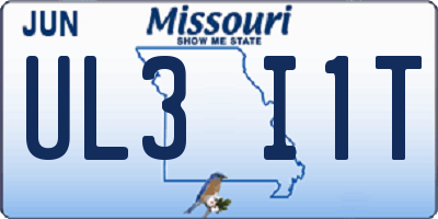 MO license plate UL3I1T