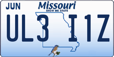 MO license plate UL3I1Z