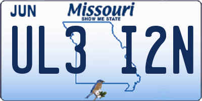 MO license plate UL3I2N