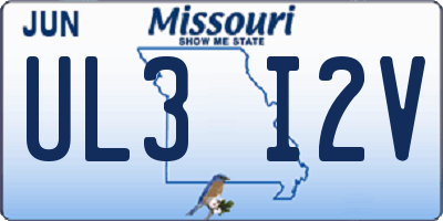 MO license plate UL3I2V