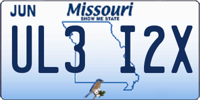 MO license plate UL3I2X