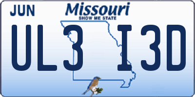 MO license plate UL3I3D