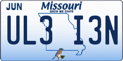 MO license plate UL3I3N