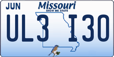MO license plate UL3I3O