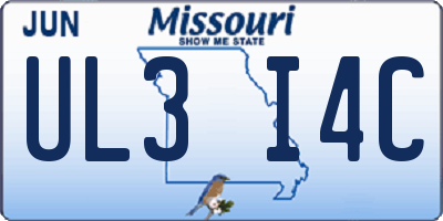 MO license plate UL3I4C