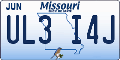 MO license plate UL3I4J