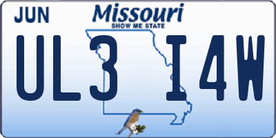 MO license plate UL3I4W