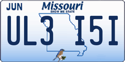 MO license plate UL3I5I