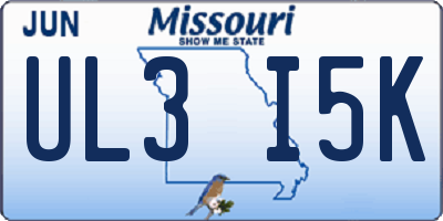 MO license plate UL3I5K