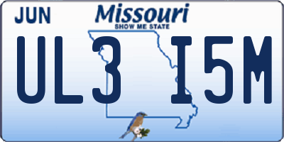 MO license plate UL3I5M