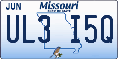MO license plate UL3I5Q