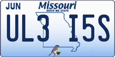 MO license plate UL3I5S