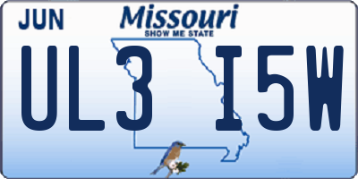 MO license plate UL3I5W