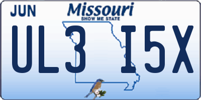 MO license plate UL3I5X