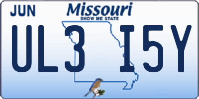 MO license plate UL3I5Y