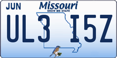 MO license plate UL3I5Z