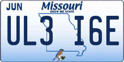 MO license plate UL3I6E