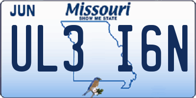 MO license plate UL3I6N