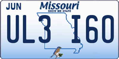 MO license plate UL3I6O