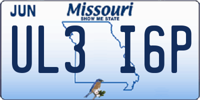 MO license plate UL3I6P