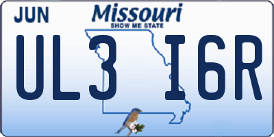 MO license plate UL3I6R