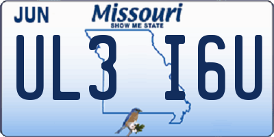 MO license plate UL3I6U