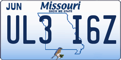 MO license plate UL3I6Z