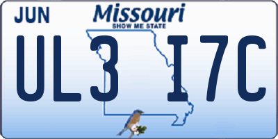 MO license plate UL3I7C