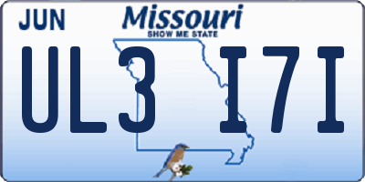 MO license plate UL3I7I