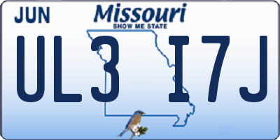 MO license plate UL3I7J